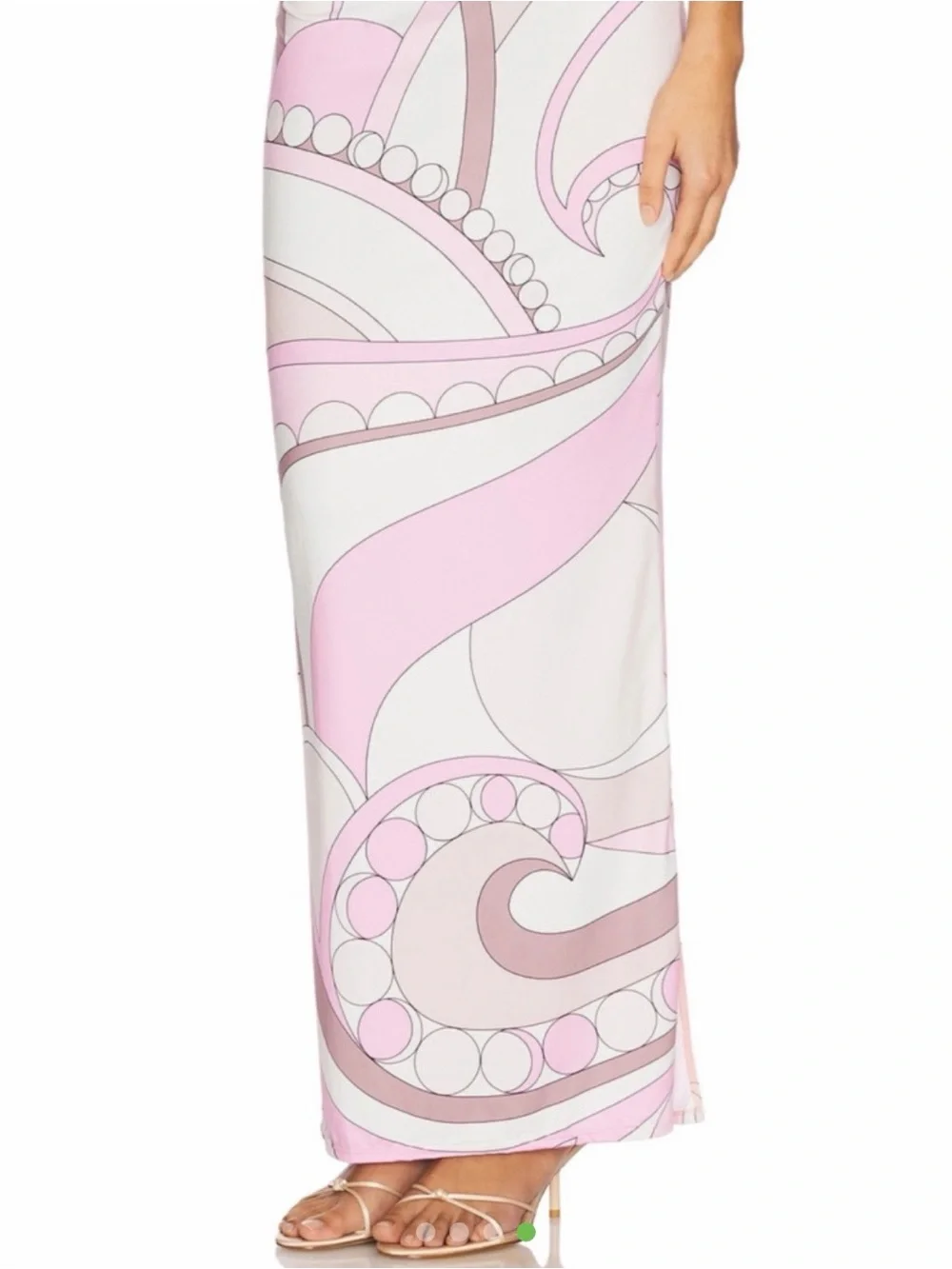 Cin cin set in Antibes Elegant Pink Patterned Maxi Skirt and matching top XS